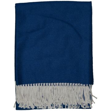 Alpaka-Wolle Plaid - Leicht - Blau