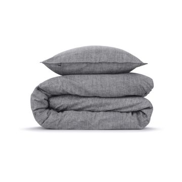 ZoHome Dunkelgrauer Bettbezug Lino 100 % Baumwolle