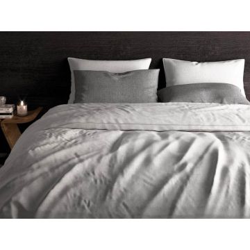 Franela Bettbezug aus Bio-Flanell Silbergrau