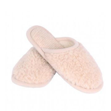 Hausschuhe aus Merinowolle, niedriges Modell Ecru