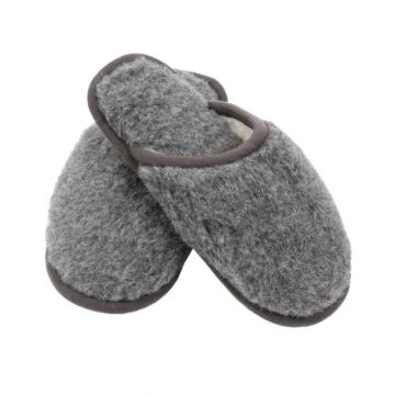 Hausschuhe aus Merinowolle, niedriges Modell Grau