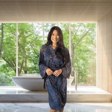 Kayori Shinjo Blauw Kimono Tencel -