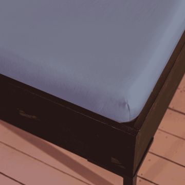 Kayori Splitmatras hoeslaken Shizu Perkal - Blauw - Katoen-Perkal